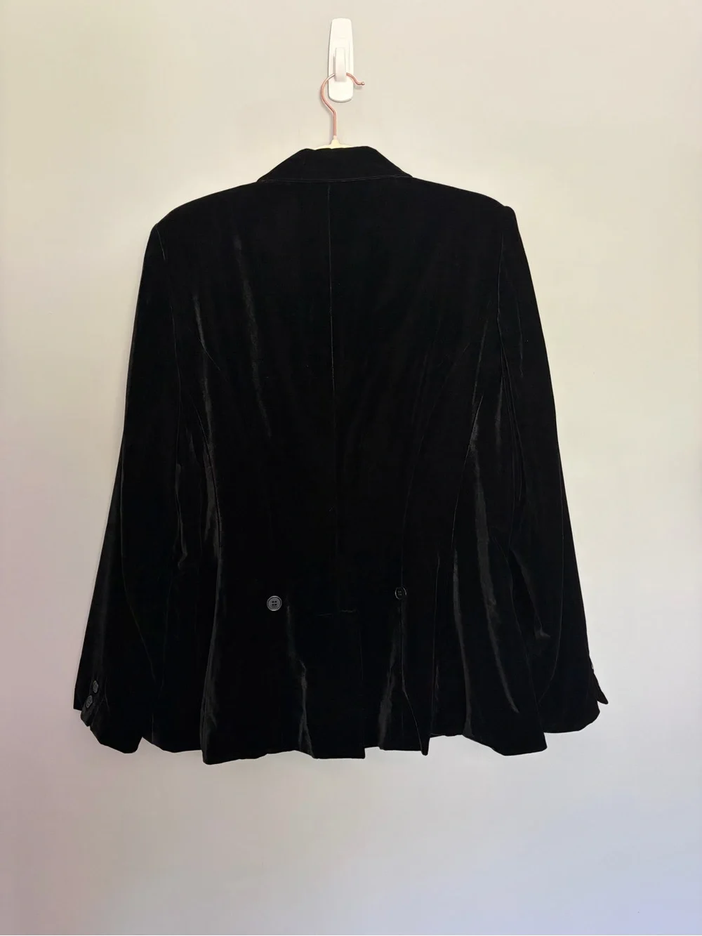 Vtg Hunt Club 80s Velvet Blazer Jacket Size 16 Double Breasted Black Whimsygoth